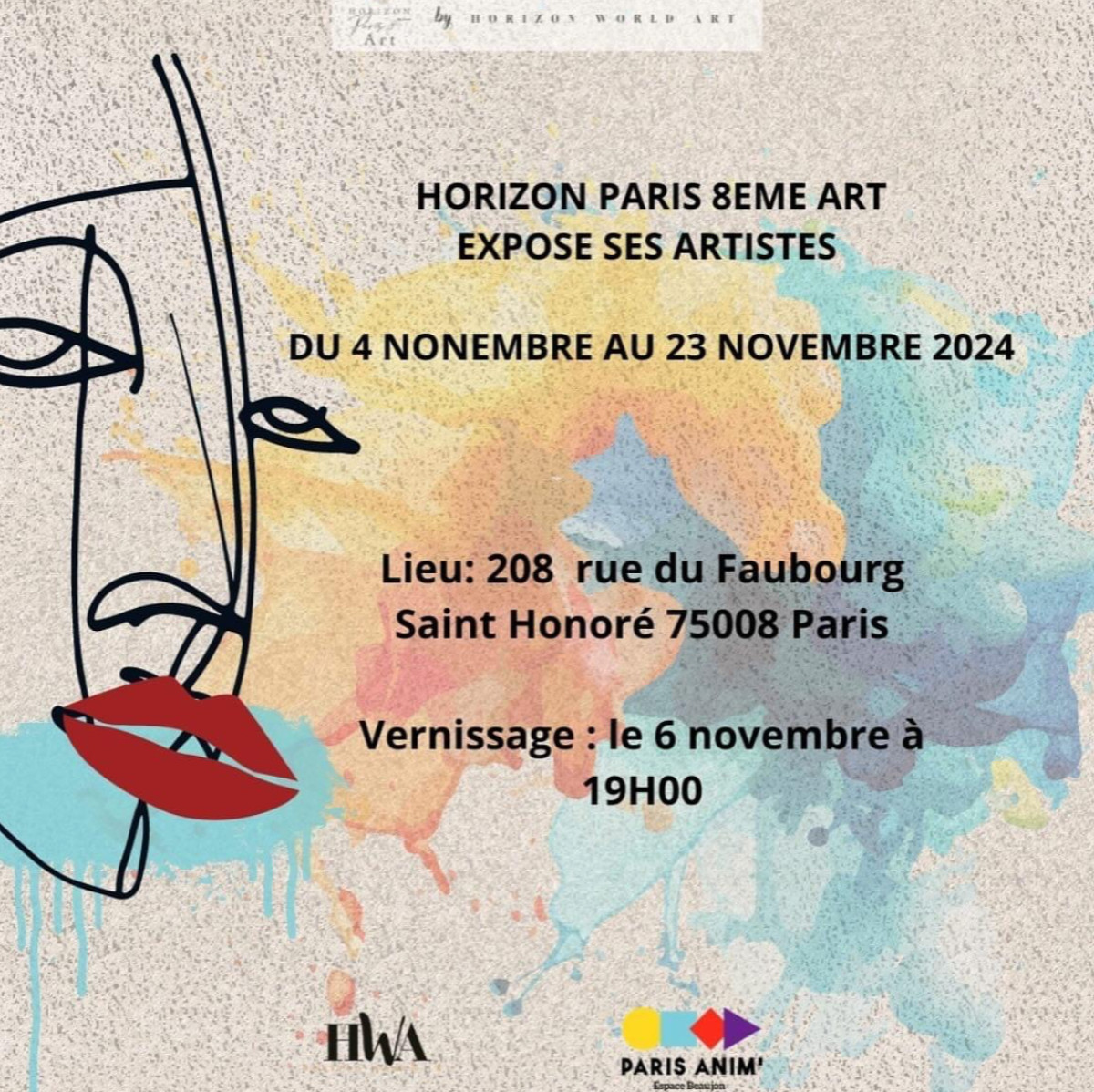 HORIZON PARIS 8EME ART EST HEUREUX DE VOUS ANNONCER L’EXPOSITION COLLECTIVE DE SES ARTISTES sur le site d’ARTactif