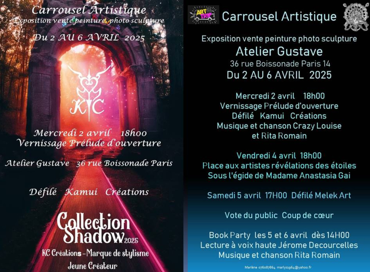 DEFILE DE MODE LORS DU CAROUSSEL ARTISTIQUE ARTRIP EXPO VENTE PEINTURE PHOTO SCULPTURE sur le site d’ARTactif