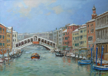 Œuvre contemporaine nommée « Le Rialto - Venise », Réalisée par JEAN-CLAUDE DUBOIL