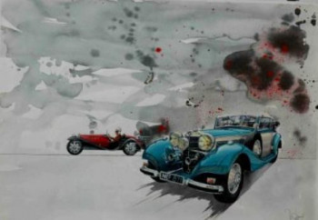 Œuvre contemporaine nommée « MERCEDES 540 ET BUGATTI », Réalisée par MICHEL MICHAUX