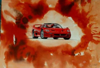 Œuvre contemporaine nommée « FERRARI F 50 », Réalisée par MICHEL MICHAUX