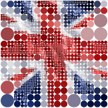 Œuvre contemporaine nommée « Union Jack », Réalisée par ALZON