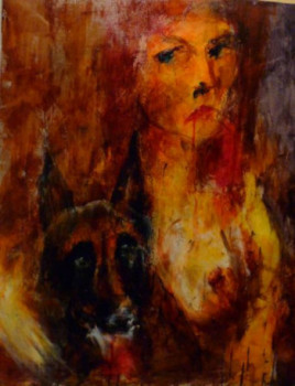 Œuvre contemporaine nommée « Madame et son chien », Réalisée par JEAN-LOUIS PATRICE