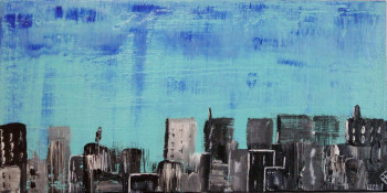 Œuvre contemporaine nommée « CITY », Réalisée par ACRYLIQUE ABSTRAIT