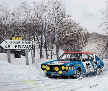 Œuvre contemporaine nommée « Monte Carlo 1975 - RENAULT 17 GORDINI 1800 - JEAN-FRANCOIS PIOT - JEAN DE ALEXANDRIS », Réalisée par ALAIN PINEDE