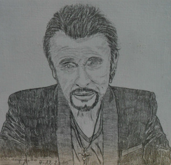 Œuvre contemporaine nommée « Johnny Hallyday N° 4 problème de dents », Réalisée par ANGELINO CAMPIGOTTO