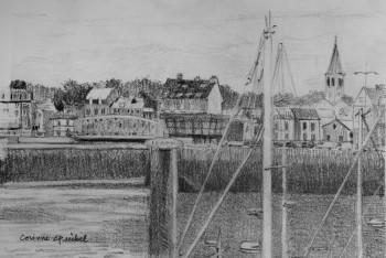 Œuvre contemporaine nommée « Pont Colbert à Dieppe », Réalisée par CORINNE QUIBEL