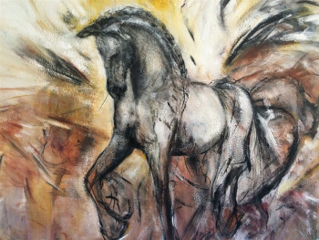 Œuvre contemporaine nommée « Cheval 2 », Réalisée par YANN RIVRON