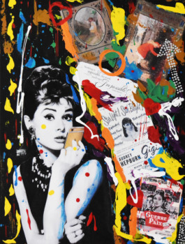 Œuvre contemporaine nommée « AUDREY HEPBURN «Graffitis» », Réalisée par KATHLEENARTISTPRO