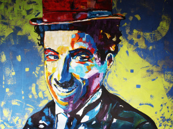 Œuvre contemporaine nommée « CHARLIE CHAPLIN «Smile» », Réalisée par KATHLEENARTISTPRO