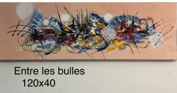 Œuvre contemporaine nommée « Entre les bulles », Réalisée par ROSY M