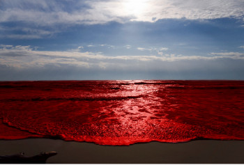 Œuvre contemporaine nommée « Mer de Sang », Réalisée par XAVIER BALAY (LIRYO)