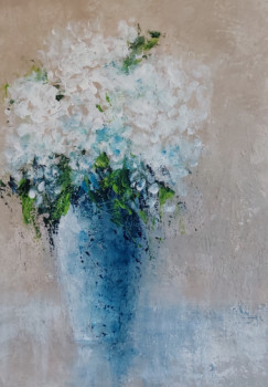 Œuvre contemporaine nommée « VASE BLEU », Réalisée par MIREILLE MAURY