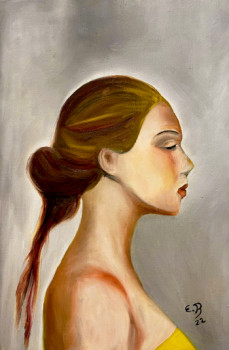 Œuvre contemporaine nommée « Portrait of a woman in profile. », Réalisée par FONTECLOSE ART