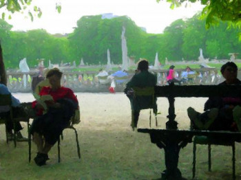 Œuvre contemporaine nommée « Jardin de Luxembourg 6 », Réalisée par OLEG HASLAVSKY