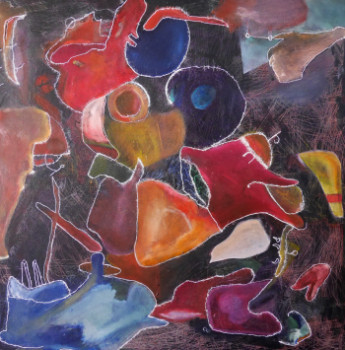 Œuvre contemporaine nommée « JAZZ PAINTING 24 », Réalisée par RAMON LOPEZ