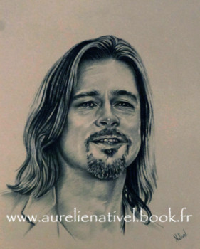 Œuvre contemporaine nommée « Portrait de Brad Pitt », Réalisée par AURéLIE NATIVEL