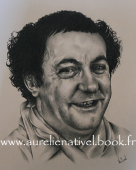 Œuvre contemporaine nommée « Portrait de Coluche », Réalisée par AURéLIE NATIVEL