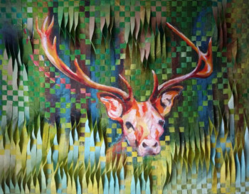 Œuvre contemporaine nommée « Le Cerf », Réalisée par PASCALE GALINIER