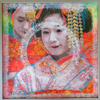 Œuvre contemporaine nommée « Geisha 5 », Réalisée par FRéDéRIC HAIRE