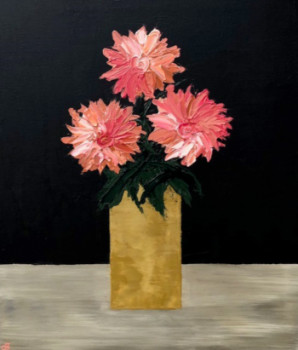 Œuvre contemporaine nommée « Dahlias », Réalisée par CB