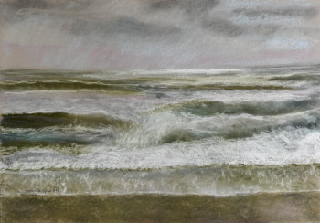 Œuvre contemporaine nommée « le temps d'une vague », Réalisée par CORINNE QUIBEL