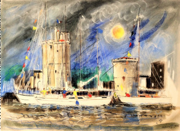 Œuvre contemporaine nommée « Le port de la Rochelle (la fête du nautisme). », Réalisée par SELO