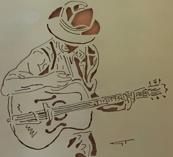 Œuvre contemporaine nommée « Guitariste », Réalisée par TRISTAN GASSIOLE