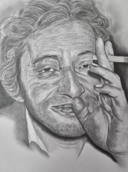 Œuvre contemporaine nommée « PORTRAIT SERGE GAINSBOURG », Réalisée par AURELIE FERRARA