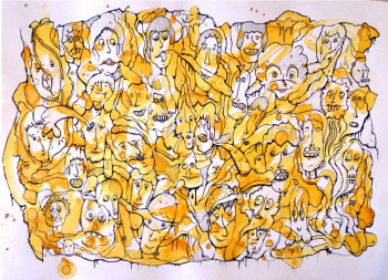 Œuvre contemporaine nommée « La foule », Réalisée par PHILIPPE._.PHILIPPE