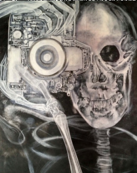 Œuvre contemporaine nommée « Skull Photographer », Réalisée par ERIC ERIC