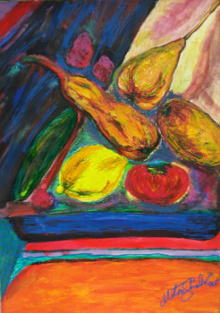 Œuvre contemporaine nommée « Table de fruits », Réalisée par MITRA SHAHKAR