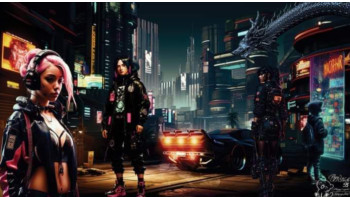 Œuvre contemporaine nommée « Cyberpunk city », Réalisée par PAPYNEKO55