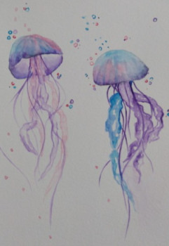 Œuvre contemporaine nommée « Mon inspiration est la nature , couleurs pastel , aquarelle . », Réalisée par MARIANNE SALIBA