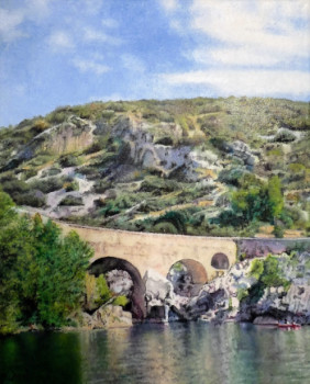 Œuvre contemporaine nommée « Le Pont du Diable à Saint-Guilhem-le-Désert », Réalisée par MICHEL DUPUIS