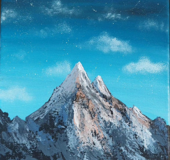 Œuvre contemporaine nommée « Mountain acrylic painting », Réalisée par STELLA ZANAI