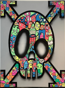 Œuvre contemporaine nommée « Fun Skull », Réalisée par SEBASTIAN