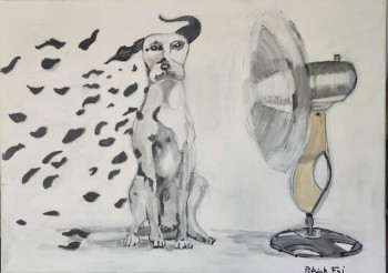 Œuvre contemporaine nommée « Dalmatien avec ventilateur », Réalisée par PATRICK FOI