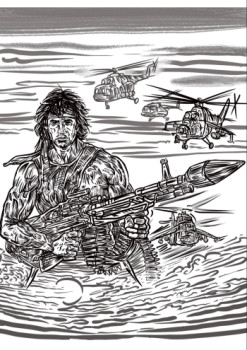 Œuvre contemporaine nommée « Rambo », Réalisée par ERIC ERIC