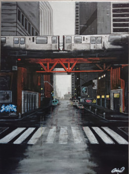 Œuvre contemporaine nommée « Chicago's street », Réalisée par GINO