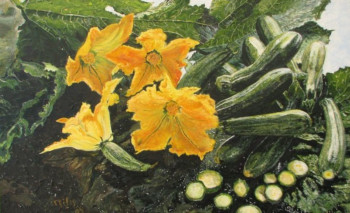 Œuvre contemporaine nommée « courgettes », Réalisée par EMILE-ANDRé LESAGE