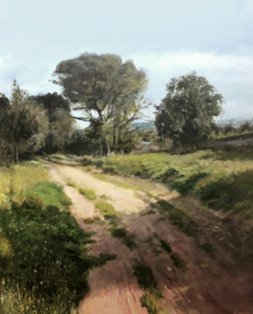 Œuvre contemporaine nommée « Paisaje rural pintura acrílica sobre cartulina », Réalisée par JOSE AMORóS FERNANDEZ