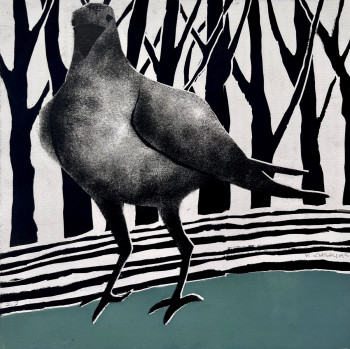 Œuvre contemporaine nommée « Corbeau », Réalisée par KATIA CASELLAS-CLERTé
