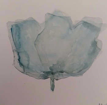 Œuvre contemporaine nommée « Fleur bleue », Réalisée par CATHERINE GAJAC