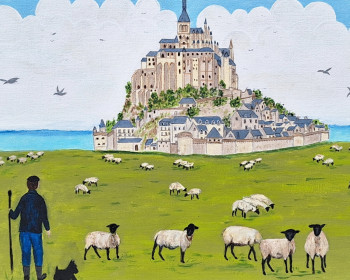 Œuvre contemporaine nommée « Le Mont St Michel », Réalisée par CHANTAL LE PAPE