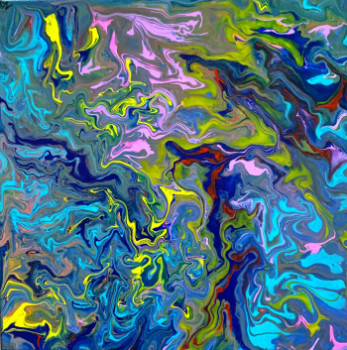 Œuvre contemporaine nommée « lagons multicolores », Réalisée par LESTOILESDENAT