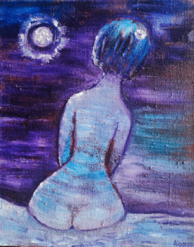 Œuvre contemporaine nommée « NU AU CLAIR DE LUNE », Réalisée par KOZAR