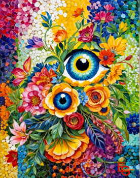 Œuvre contemporaine nommée « Unveil the Mystery. See the World Through Floral Eyes. Immerse Yourself in Vibrant Surreal Beauty. », Réalisée par ELEGANTCHIKOVA