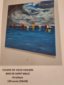 Œuvre contemporaine nommée « Course de vieux voiliers », Réalisée par BRIGITTE R