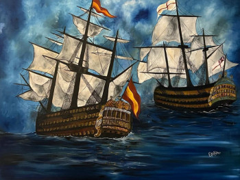 Œuvre contemporaine nommée « La Batalla de Trafalgar », Réalisée par ERIKA